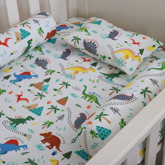 Dinosaur Park Organic Cotton Fitted Sheet