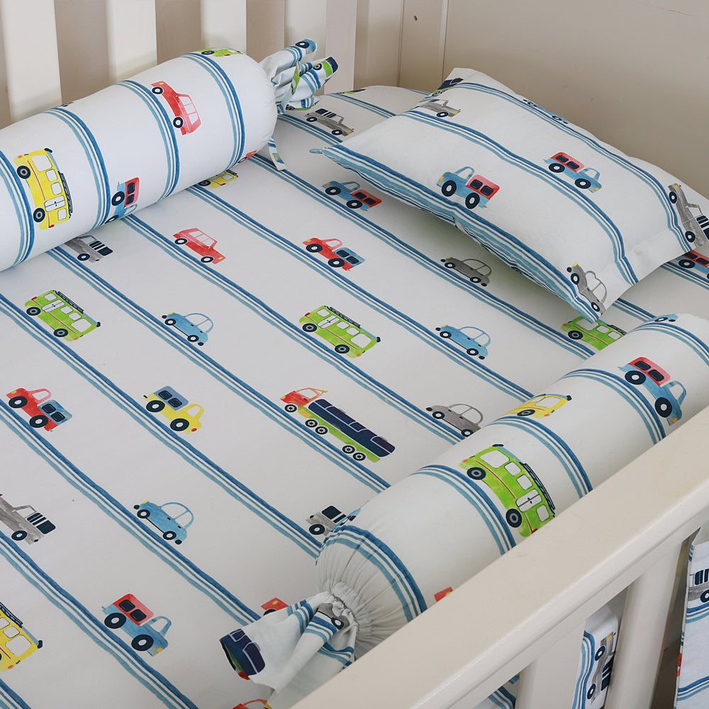 Little Engines Organic Cotton Fitted Sheet