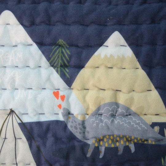 Dinosaur Park Organic Cotton  Quilted Pillow