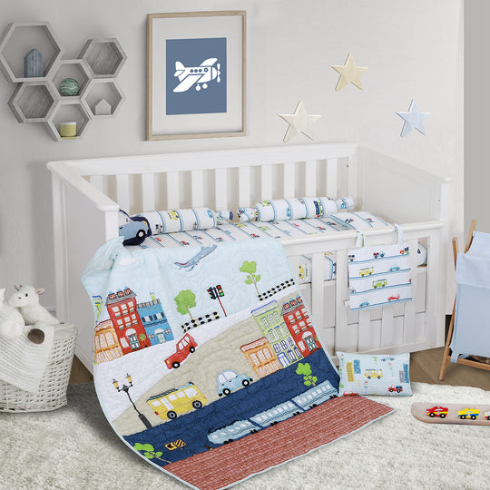 Little Engines Pillow, Bolster & Diaper Pouch Set