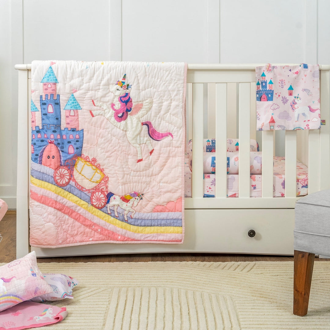Unicorn Dreams Organic Cotton Cot Bedding Set