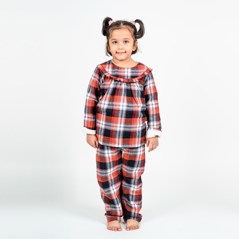 Oakland Plaid Winter Nightsuit - Girls