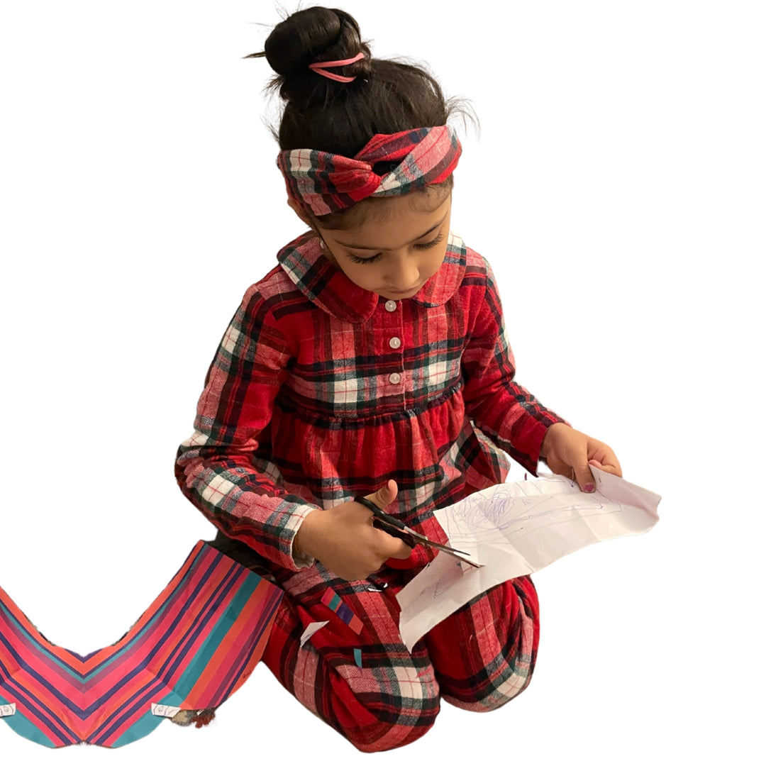 Scotland Red Girl's Winter Nightsuit