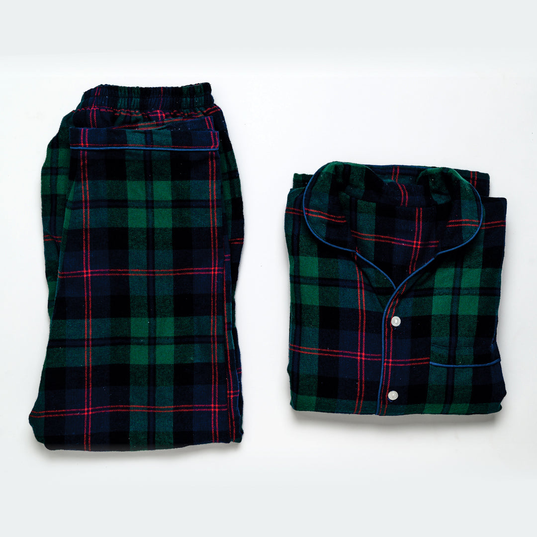 Athens Green Check Winter Nightsuit