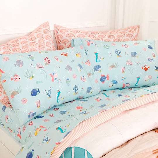 Mermaid Tea Party Organic Cotton Bedsheet Set