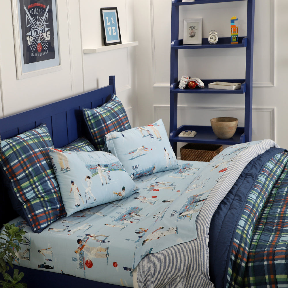 Cricket Fever Organic Cotton Bedsheet Set