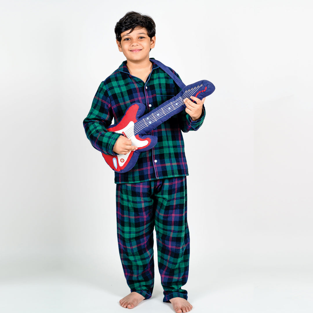 Athens Green Check Winter Nightsuit