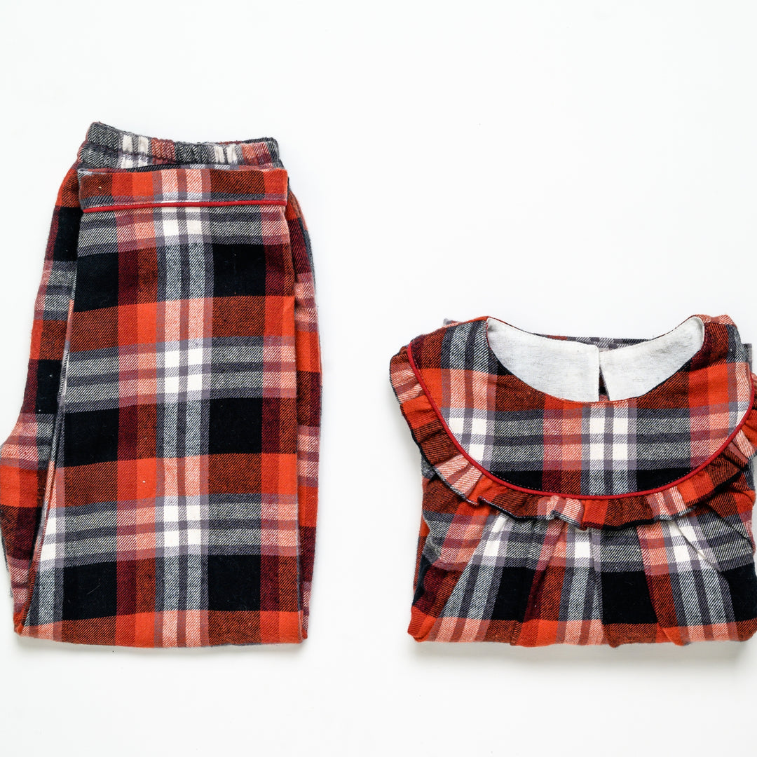 Oakland Plaid Winter Nightsuit - Girls