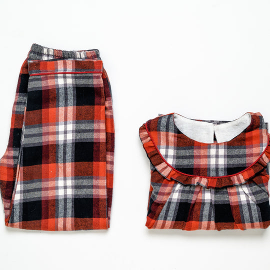 Oakland Plaid Winter Nightsuit - Girls