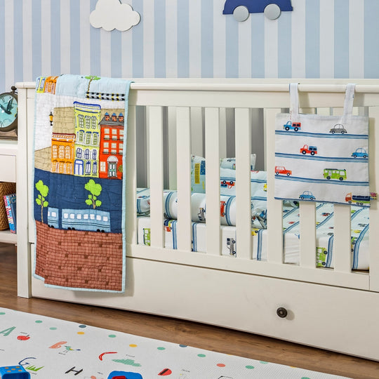 Little Engines Organic Cotton Fitted Sheet
