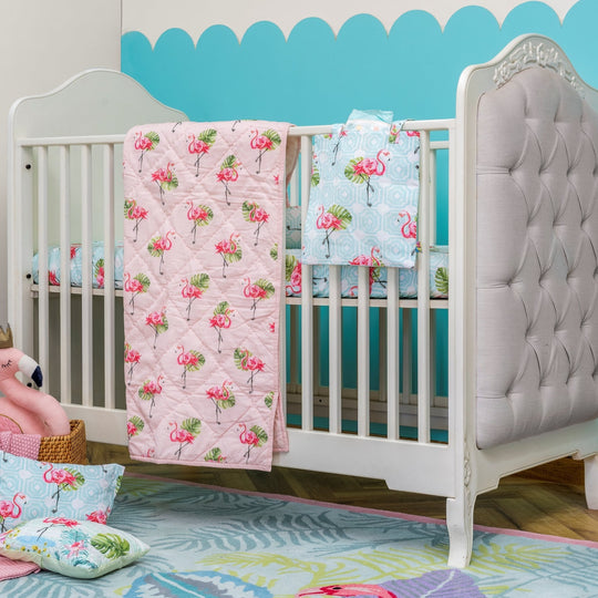 Dancing with the Flamingos Organic Cotton Fitted Sheet