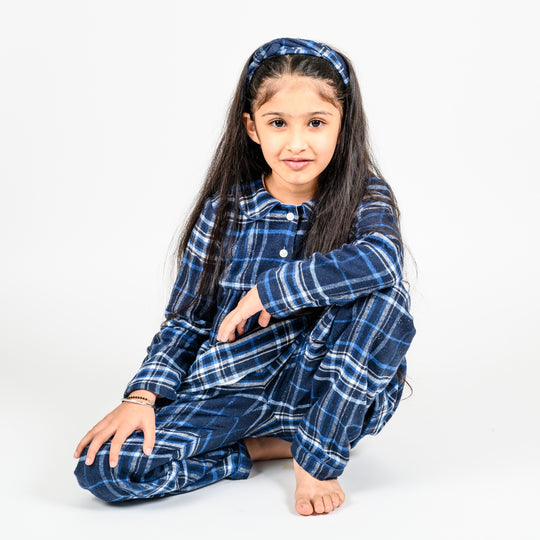 New York Plaid Winter Nightsuits Girls
