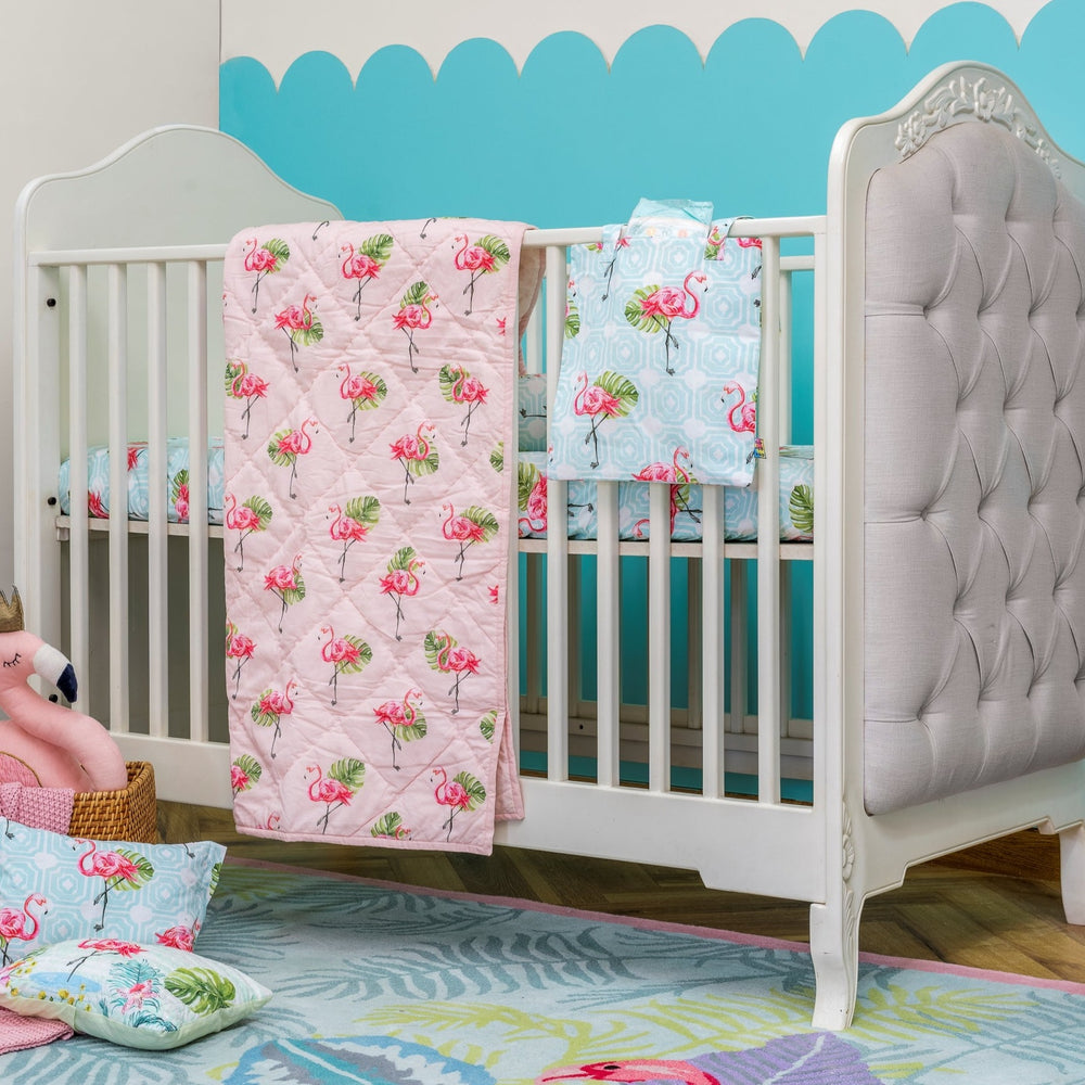 Dancing with the Flamingos Organic Cotton Fitted Sheet