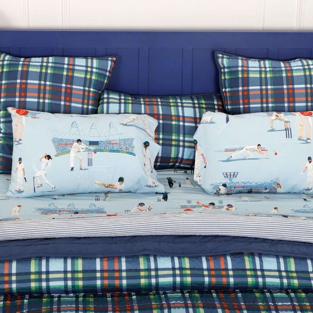 Blue Checkered Organic Cotton Quilt