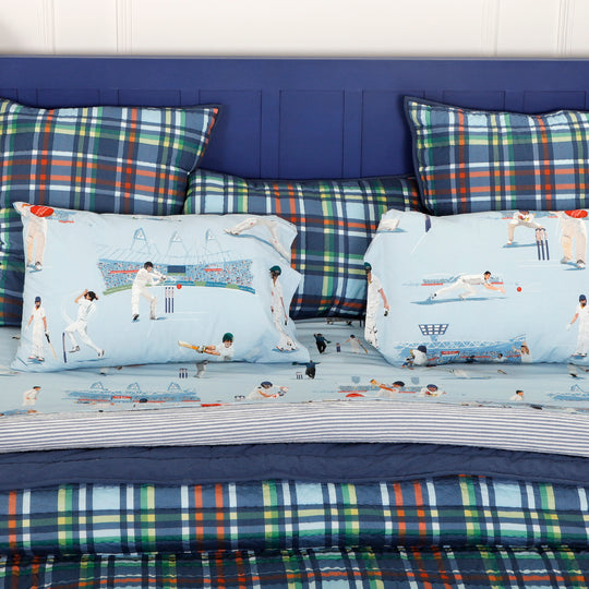 Blue Checkered Organic Cotton Quilt