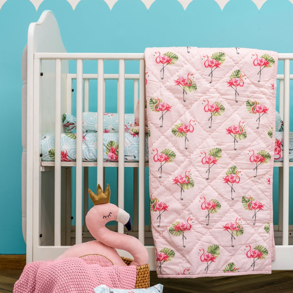 Dancing With The Flamingos Organic Cotton Bedding Set