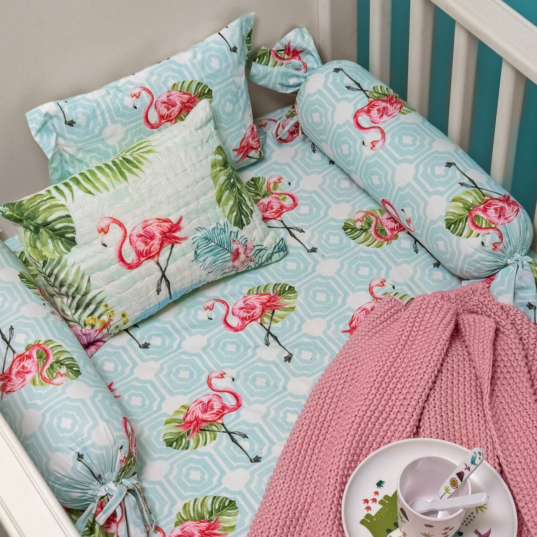 Dancing With The Flamingos Organic Cotton Bedding Set