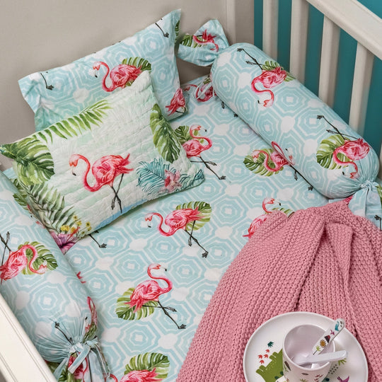 Dancing With The Flamingos Organic Cotton Bedding Set
