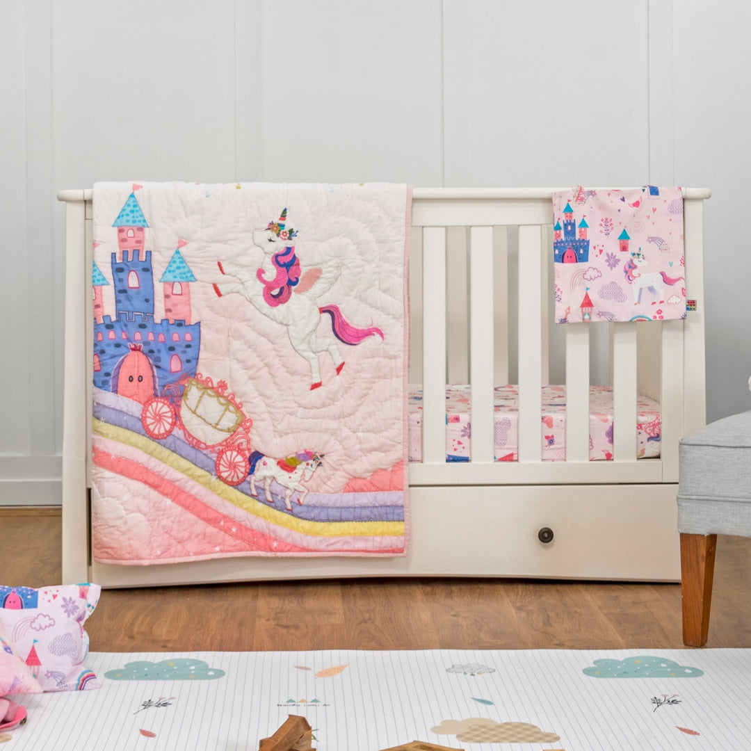 Unicorn Dreams Organic Cotton Cot Bedding Set