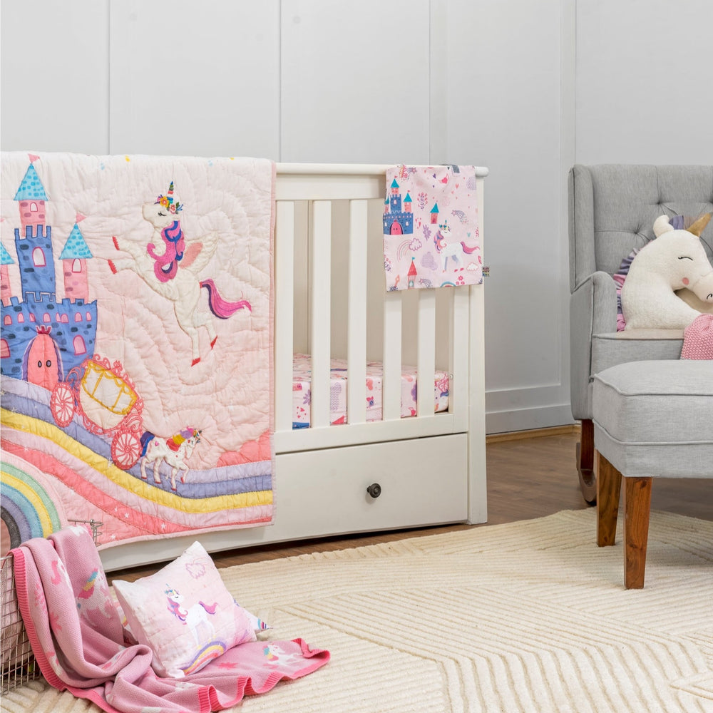 Unicorn Dreams Organic Cotton Cot Bedding Set