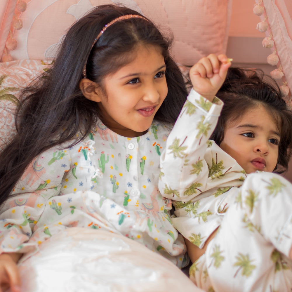 Llama Love Organic Muslin Nightsuit