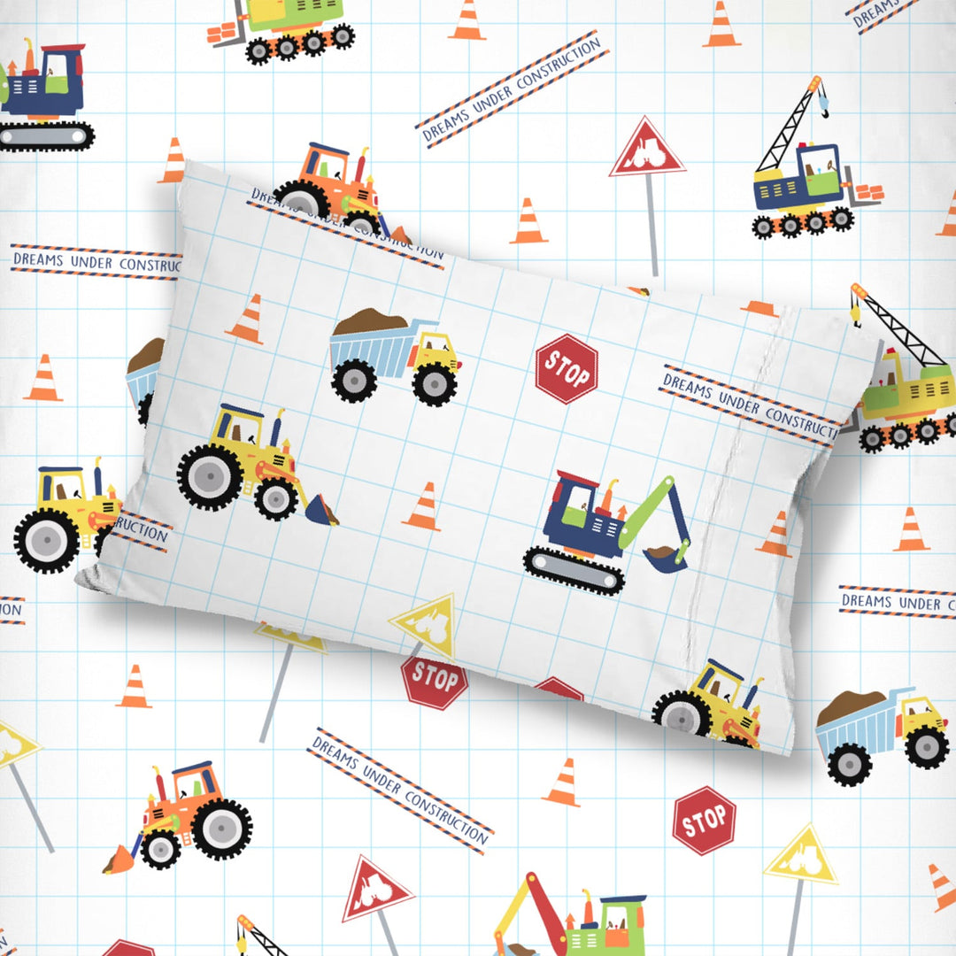 Dreams Under Construction Organic Cotton Pillow Case