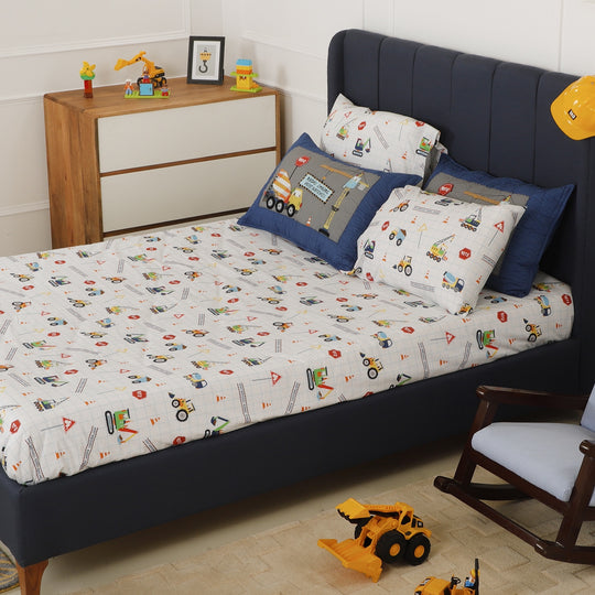 Dreams Under Construction Organic Cotton Bedsheet Set