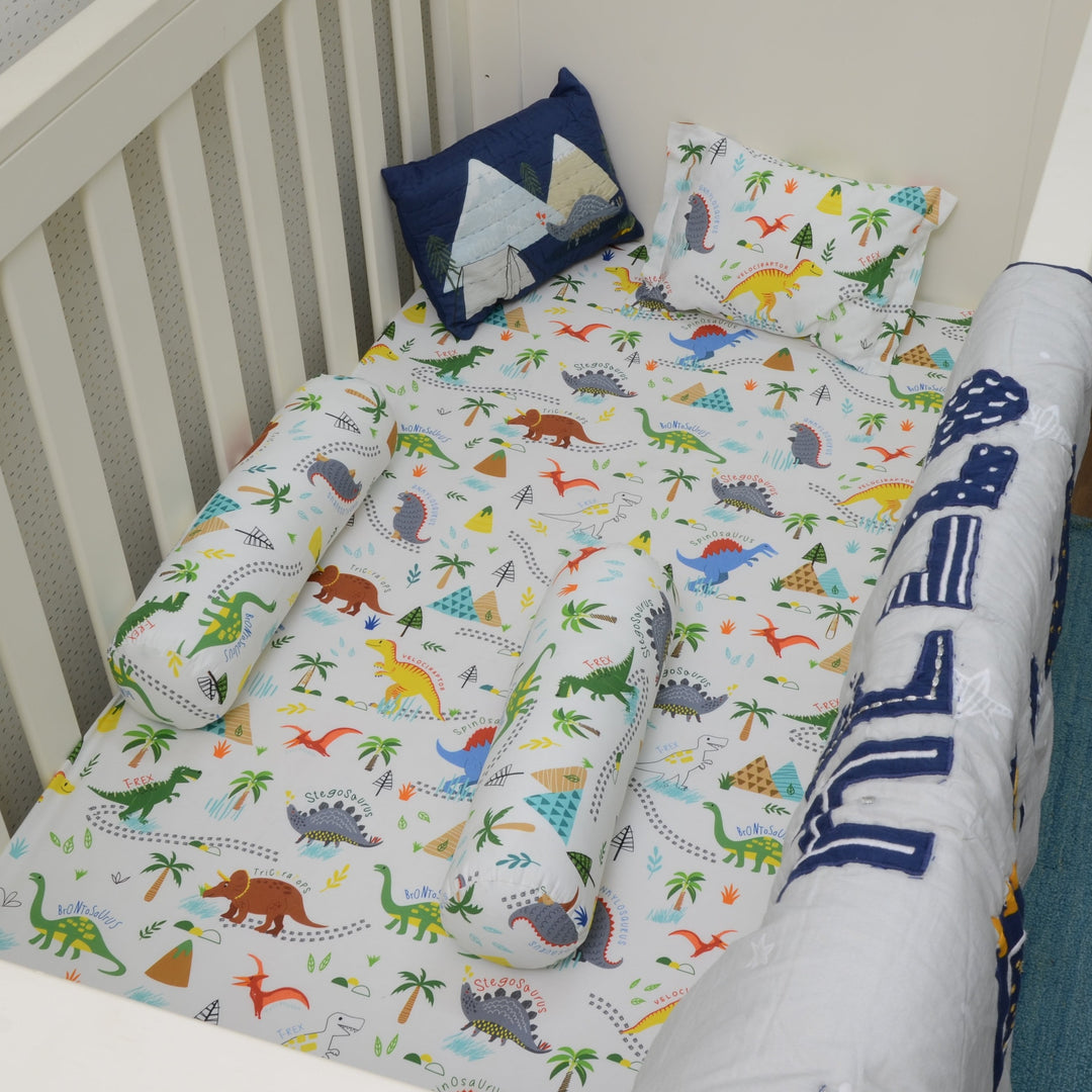 Dinosaur Park Organic Cotton Fitted Sheet