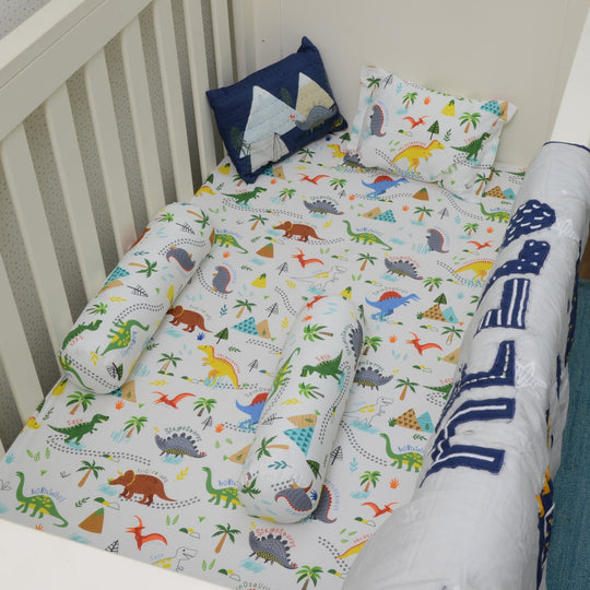 Dinosaur Park Organic Cotton Fitted Sheet