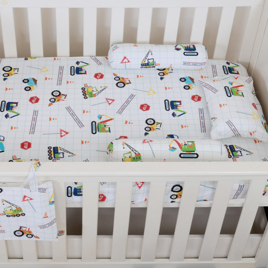 Dreams under Construction Organic Cotton Fitted Sheet