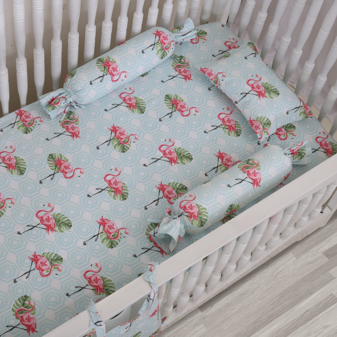 Dancing with the Flamingos Organic Cotton Fitted Sheet