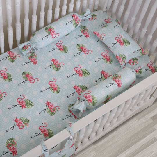 Dancing with the Flamingos Organic Cotton Fitted Sheet