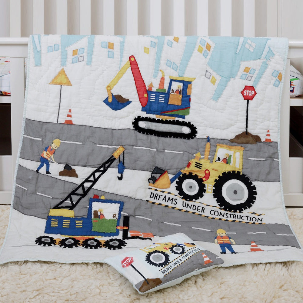 Dreams Under Construction Organic Cotton Cot Quilt