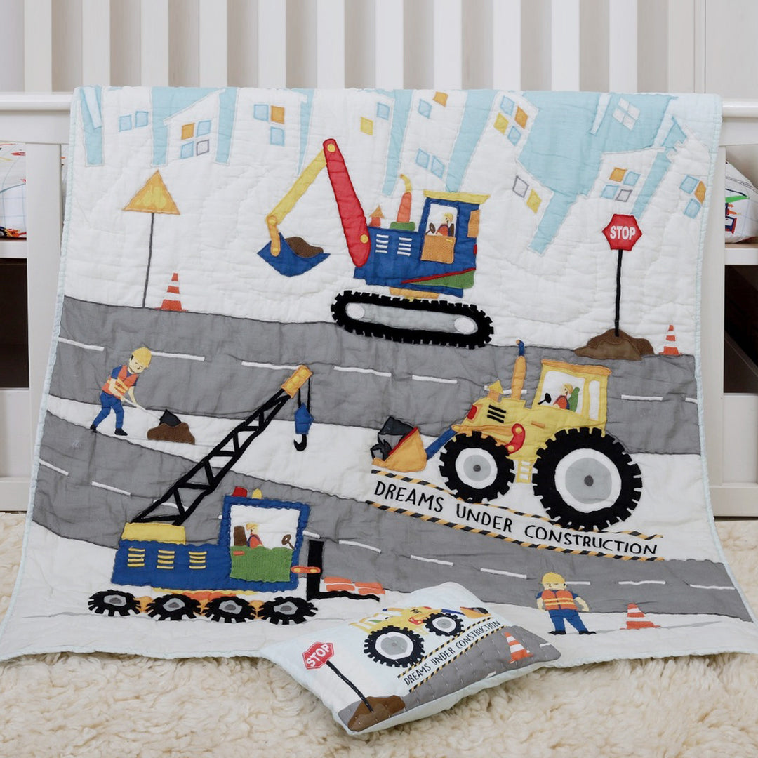 Dreams Under Construction Organic Cotton Cot Quilt