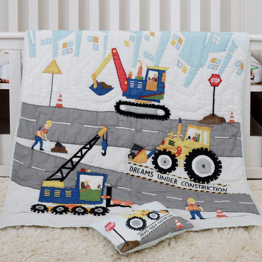 Dreams Under Construction Organic Cotton Cot Quilt