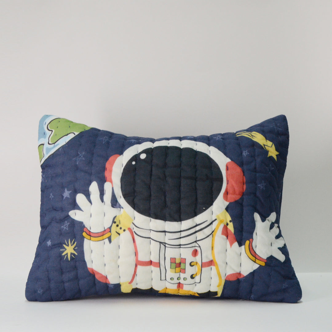 Little Astronaut Organic Cotton Quilted Pillow