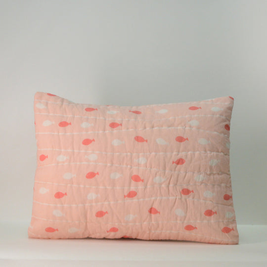 Mermaid Tea Party Organic Cotton Quilted Pillow