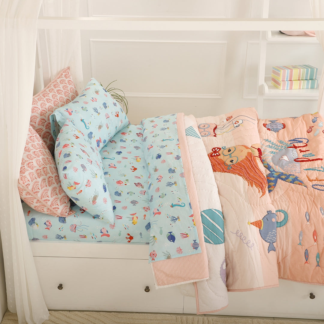 Mermaid Tea Party Organic Cotton Quilt