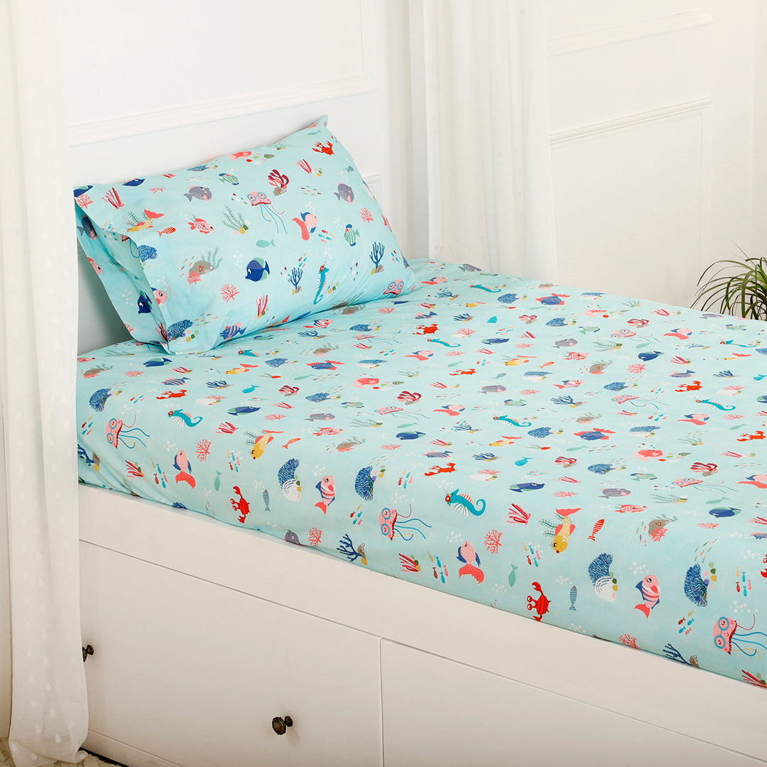 Mermaid Tea Party Organic Cotton Bedsheet Set