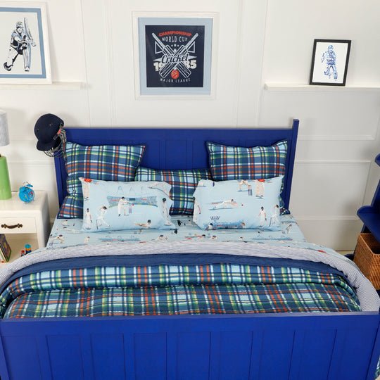 Blue Checkered Organic Cotton Quilt