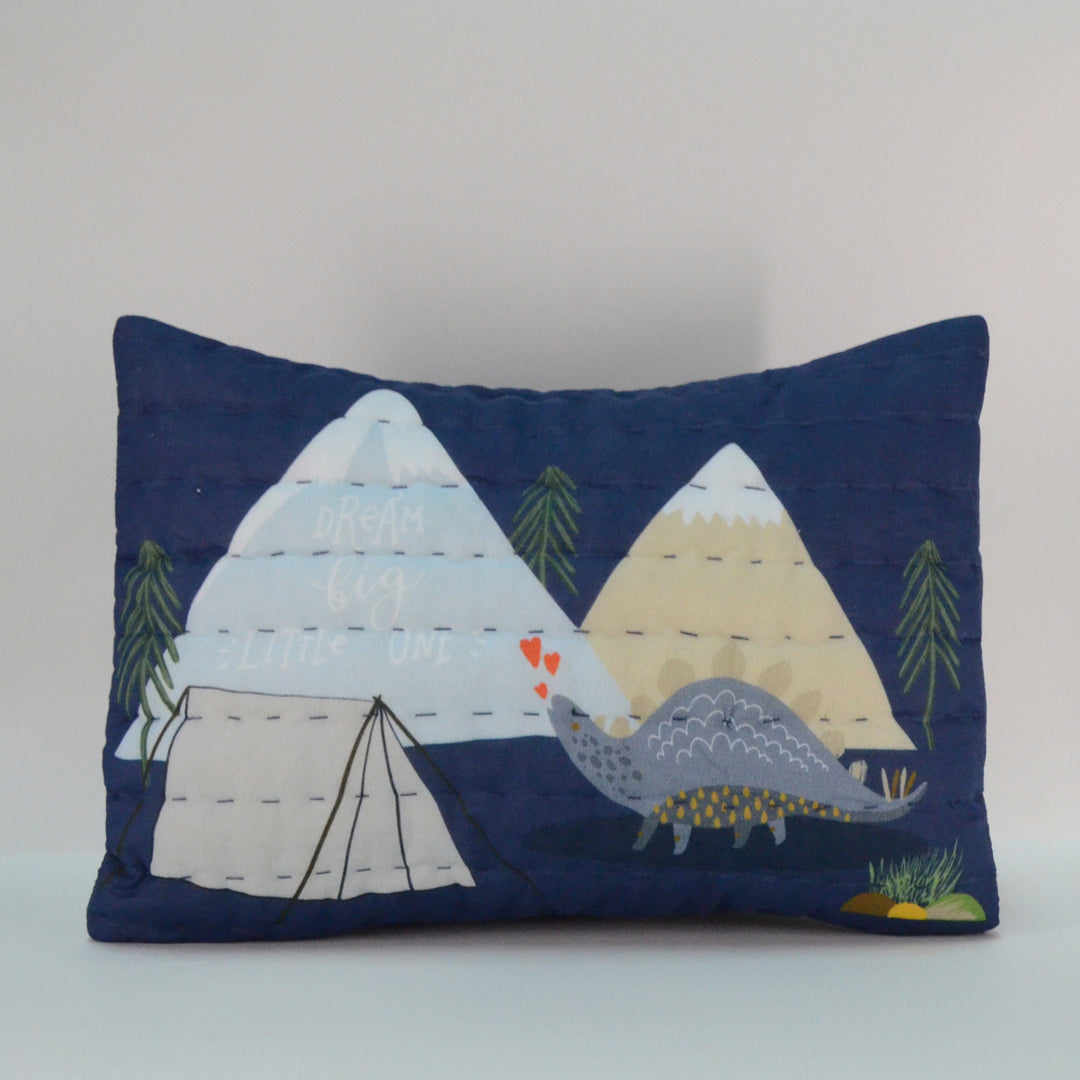 Dinosaur Park Organic Cotton  Quilted Pillow