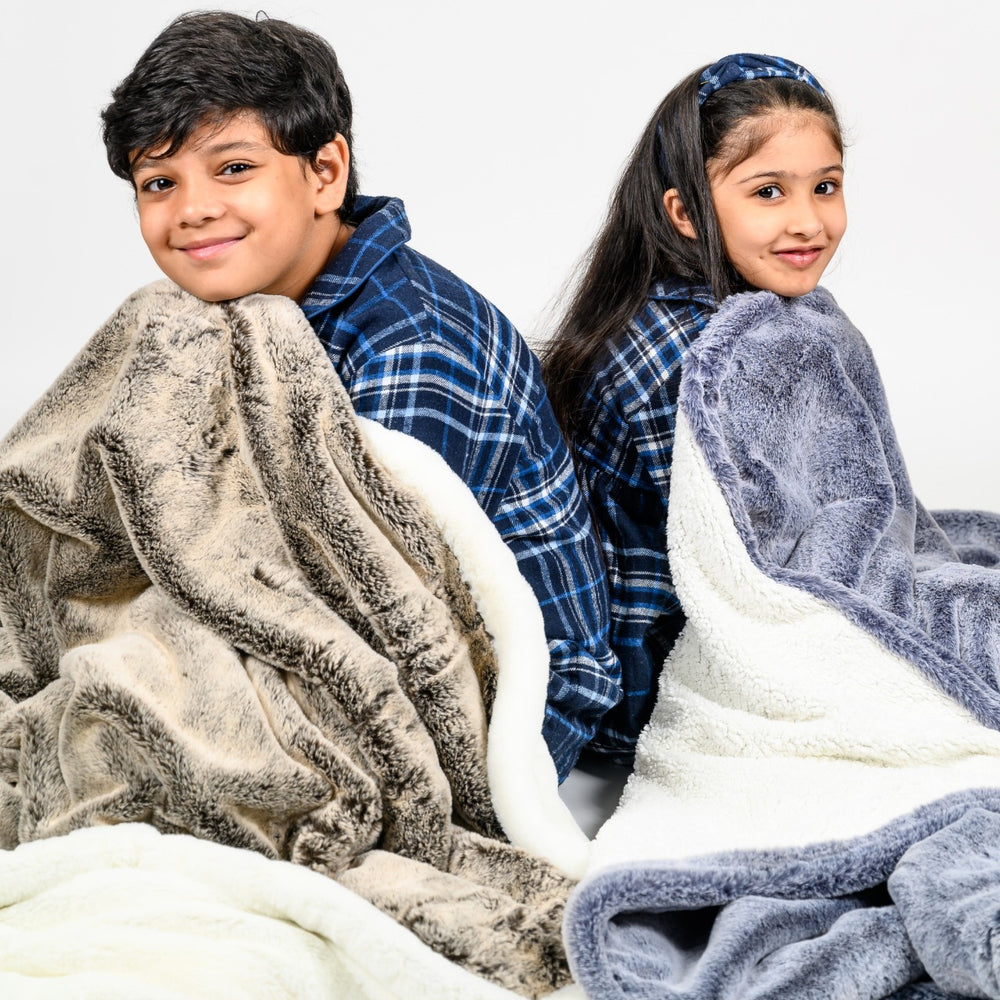Castle Brown Luxe Fur Blanket