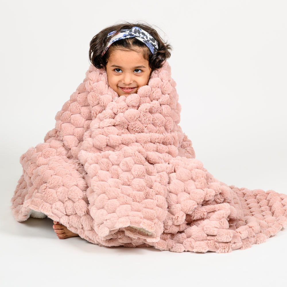Blush Pink Luxe Fur Blanket