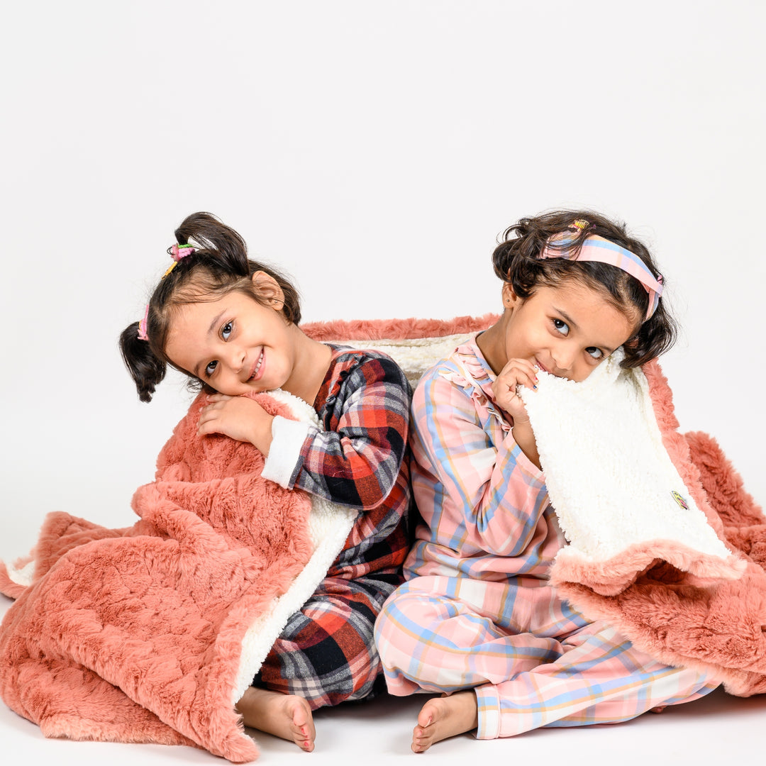 Blush Peach Luxe Fur Blanket