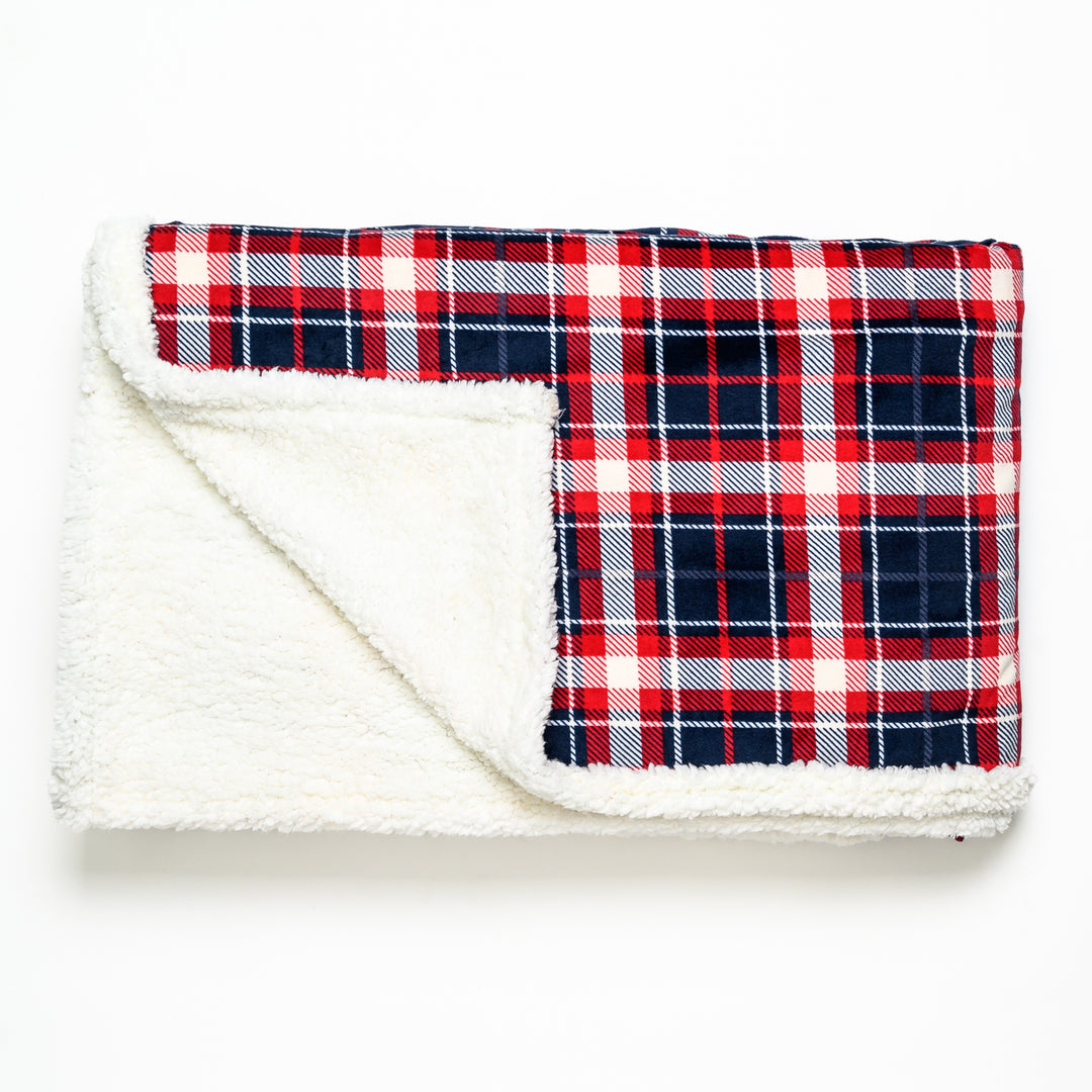 Christmas Red Plaid Sherpa Blanket