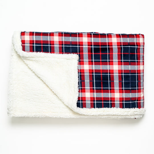 Christmas Red Plaid Sherpa Blanket