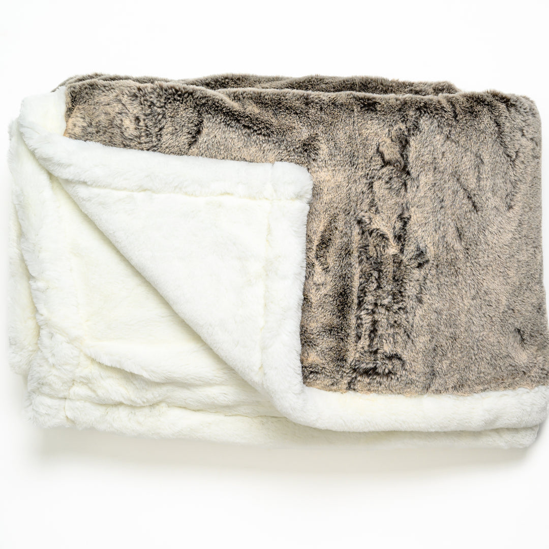Castle Brown Luxe Fur Blanket