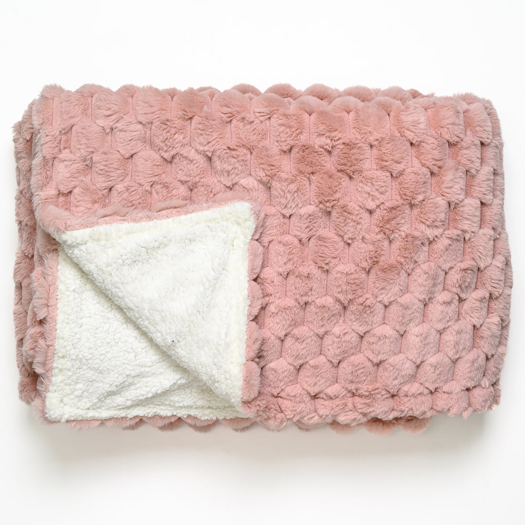 Blush Pink Luxe Fur Blanket
