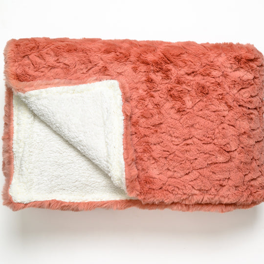 Blush Peach Luxe Fur Blanket