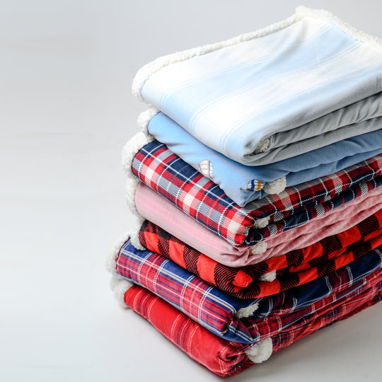 Red & Black Check Sherpa Blanket